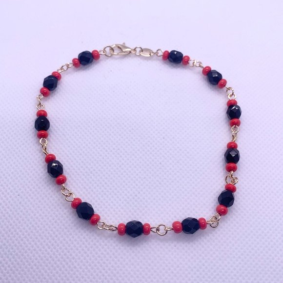 Azabache Anklet Bracelet, Gold Filled Jewelry, Good luck Jewelry - Picture 2 of 7